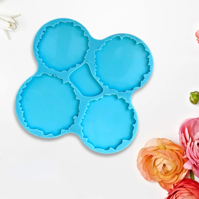 

Нерегулярные Круглый каботажное судно эпоксидная смола, форма чашки коврик литья силиконовая форма «сделай сам» для украшения дома и офиса...