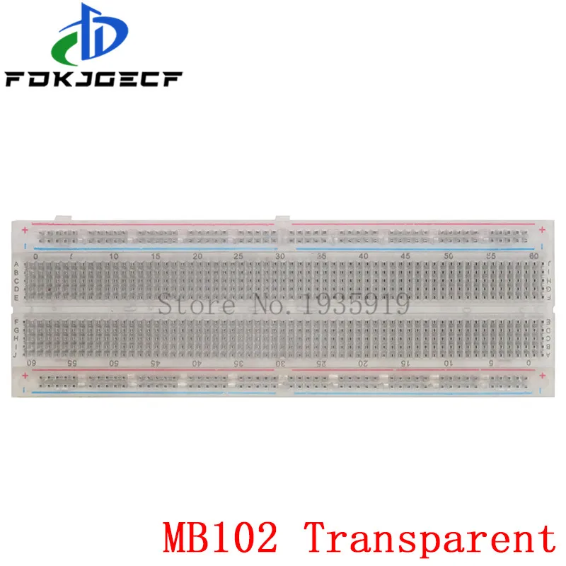 MB102 Solderless PCB Breadboard - White/Transparent, 830 Point, for Test Development, DIY Electronic Experiments image 3