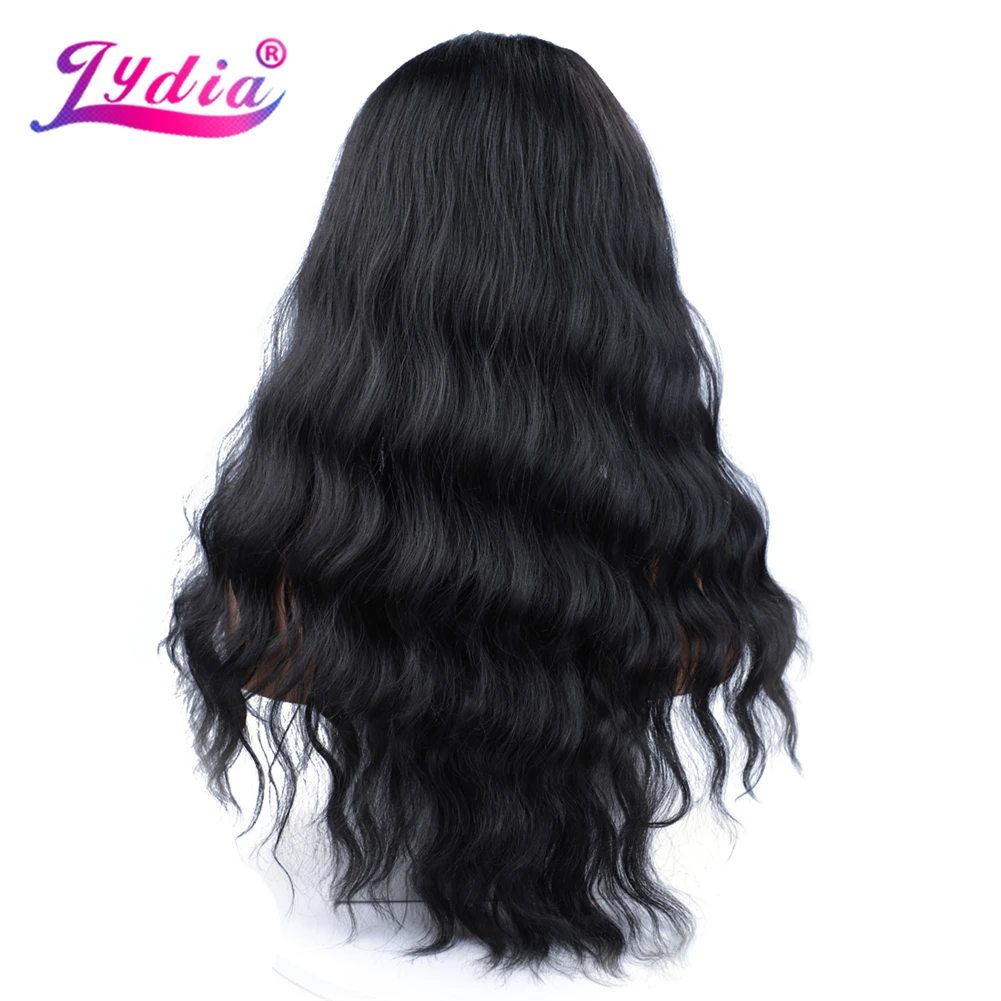 Lydia Long Wave U Part Natural Black Color Hair Wig Heat Resistant Synthetic 22 Inch For Women Ladies Curly 60cm Daily Wigs | Шиньоны и