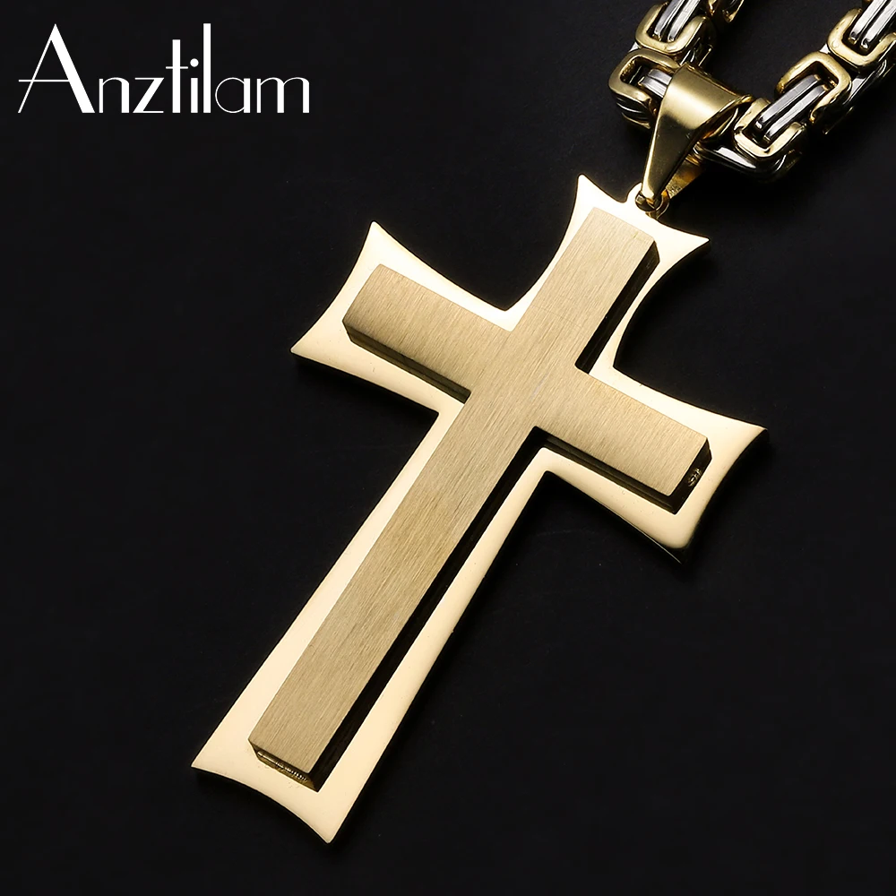 Новое поступление в стиле хип хоп 316L нержавеющая сталь большой крест подвески с