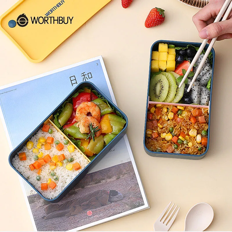 WORTHBUY Портативный Коробки для обедов детей школьные микроволновая печь