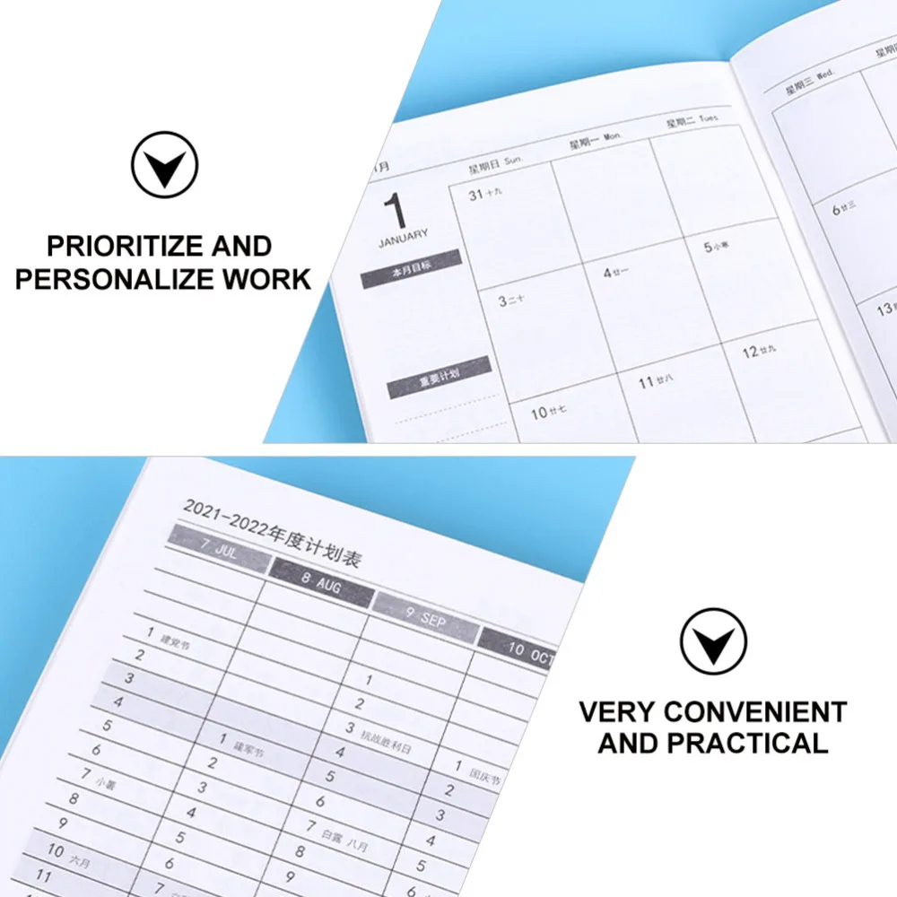 

4Pcs Daily Planning Notebook 2021 2022 Schedule Book Planning Handbook