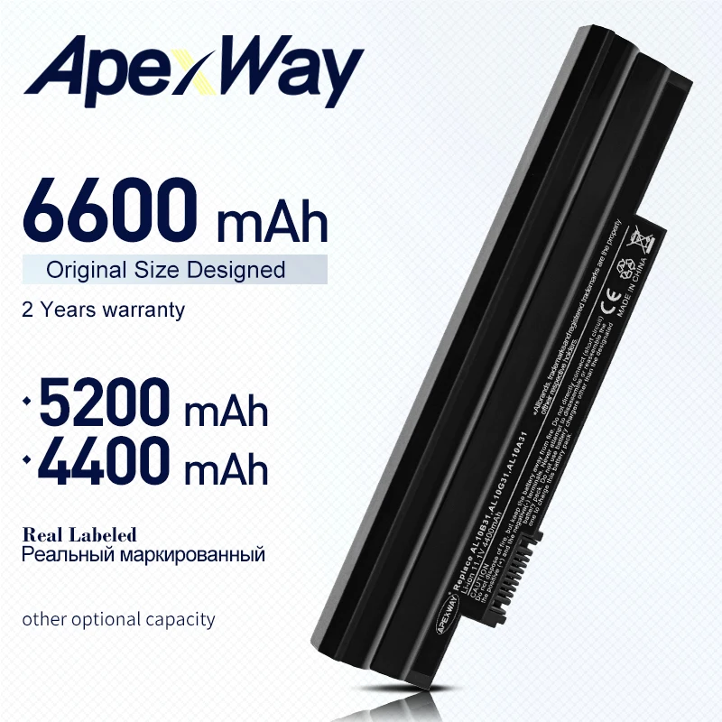 Аккумулятор ApexWay D255 для Acer Aspire One D270 D260 522 722 AOD255 AOD257 AOD260 D255E D257 D257E E100 AL10A31