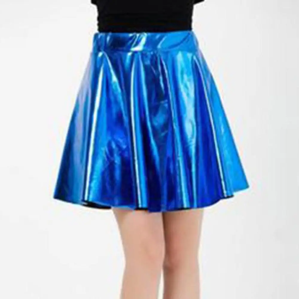 Женская юбка модная мягкая удобная кожаная расклешенная плиссированная круг