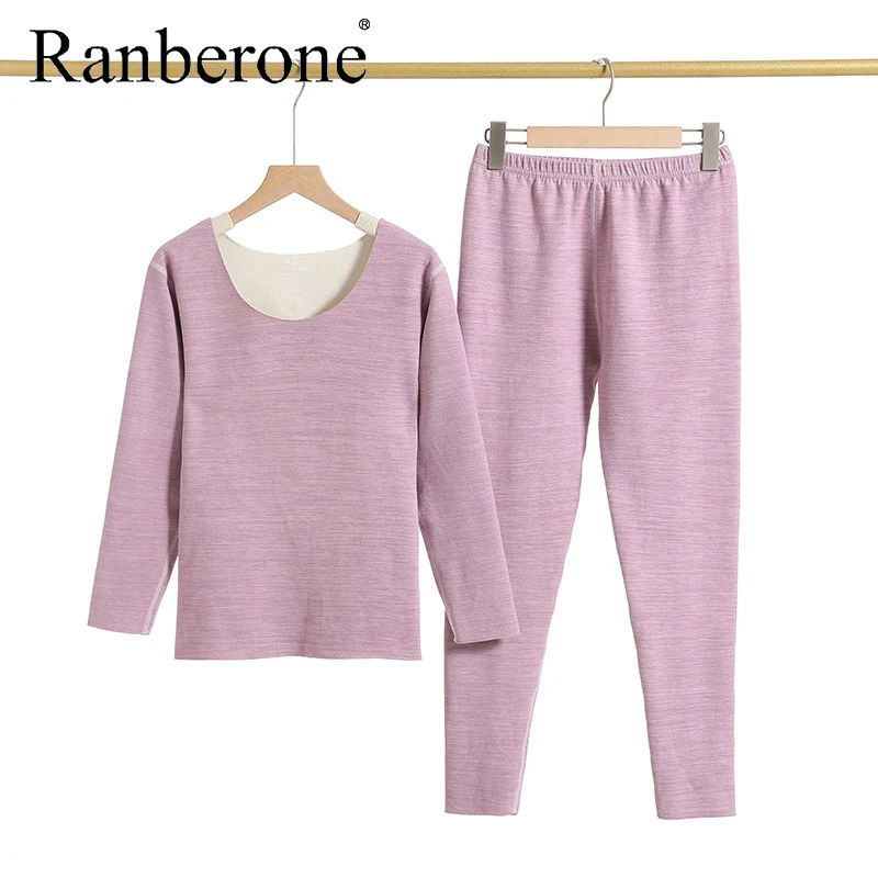 Thermal Underwear Set Woman Winter Clothing Warm Suit Male Long Sleeve Top Warm Pants Sleepwear Comfortable Home Clothing