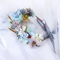 2020 new artificial wreath headband with childrens rattan flower flower girl hair accessories