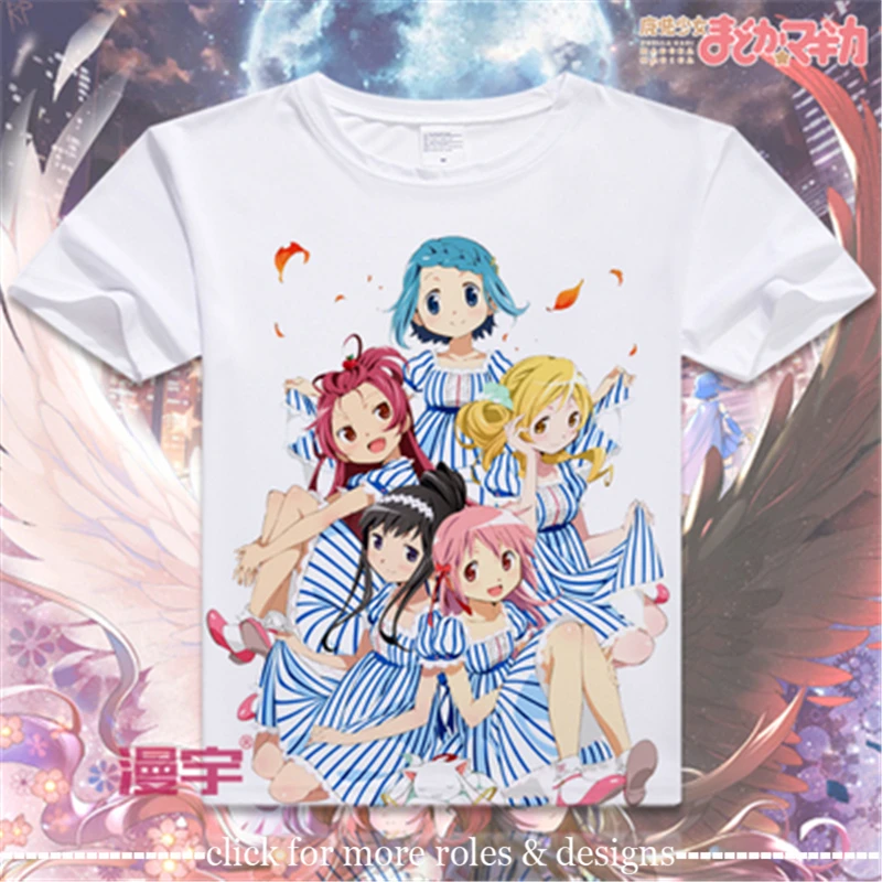 

Puella Magi Madoka Magica Kaname Madoka Cosplay Costume Cloth Adult Kids Child Short Sleeve T Shirt T-shirt