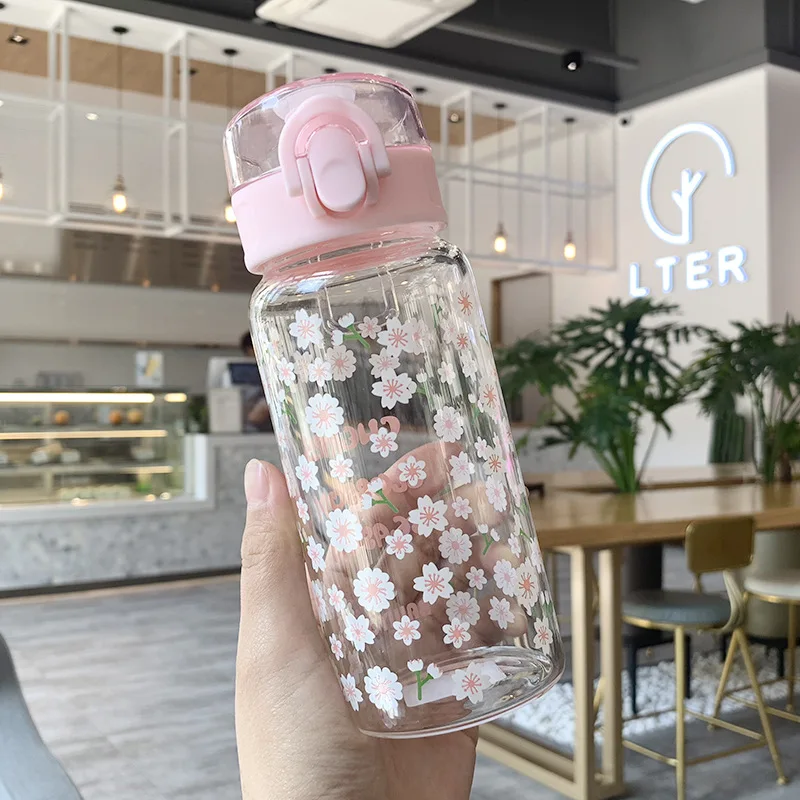 Howtelee sakura пресс крышки очки бутылка для воды цветы чашки Кофе Молоко класс