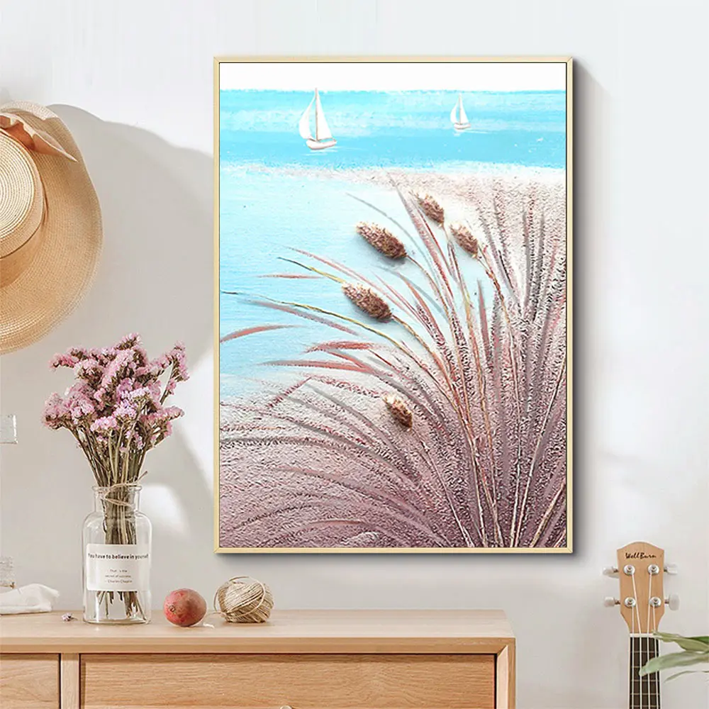 Печатная картина на холсте абстрактная скандинавская морская пейзаж плакат