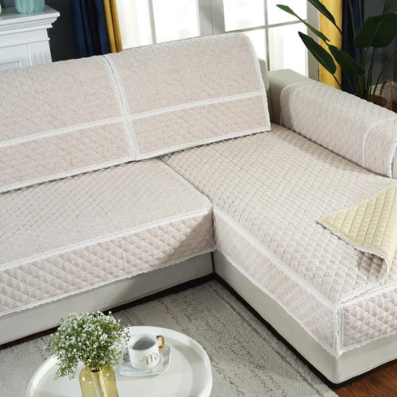 

Modern Thick Luxury Sofa Cover Elegant Towel Lace Convenient Slipcover Anti-skid Seat Couch Decor For Parlour Living Room