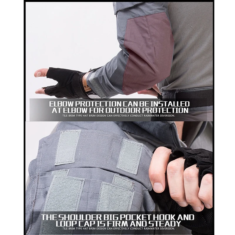 

HAN WILD Tactical Suit G3 Combat Set Shirt & Pants with Free Knee Pads Update Version Camouflage Airsoft Military Army Uniform