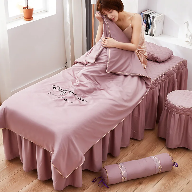 Покрывало для кровати Tencel из четырех частей роскошные светильник салона красоты