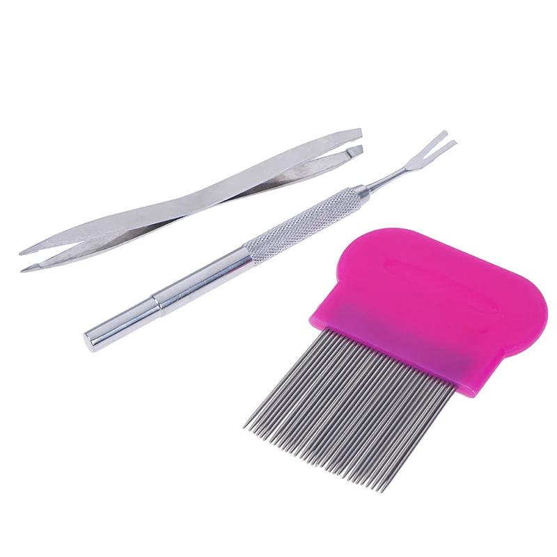 

3pcs/Set Stainless Steel Double Head Fork Comb Tweezers Clip Dogs Cat Puppy Supplies Pet Dog Flea Remover Tick Removal Tool