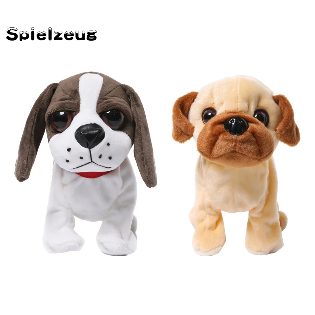 Симпатичные плюшевые электронные собаки дети стоят гуляет Звуковое управление