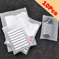10pcs 17x25cm frosted packaging bags for travel clear zipper storage plastic bag sealing bags thickening storage supplies