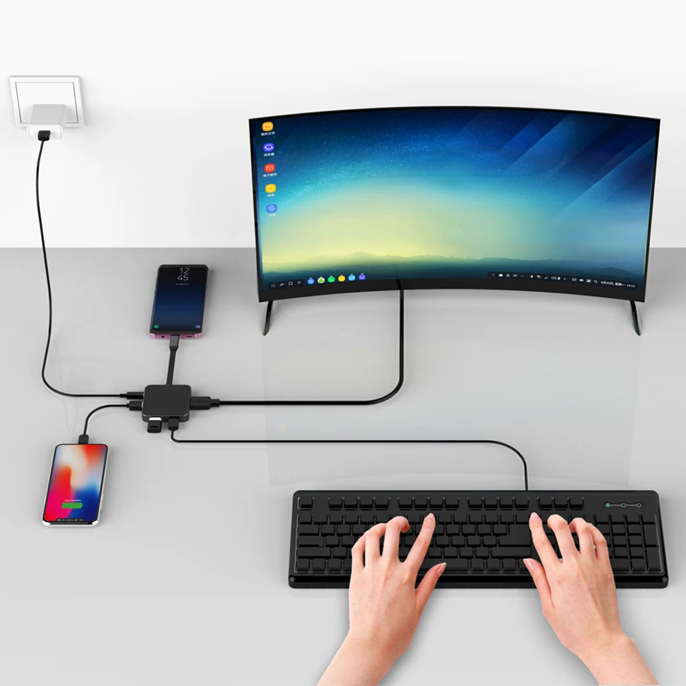Фото dex station hub usb c full hd 4k dispaly 3.0 type adapter for smartphone laptop tablet Мобильные телефоны и аксессуары dex station hub usb c full hd 4k dispaly 3.0 type adapter for smartphone laptop tablet Мобильные телефоны и аксессуары