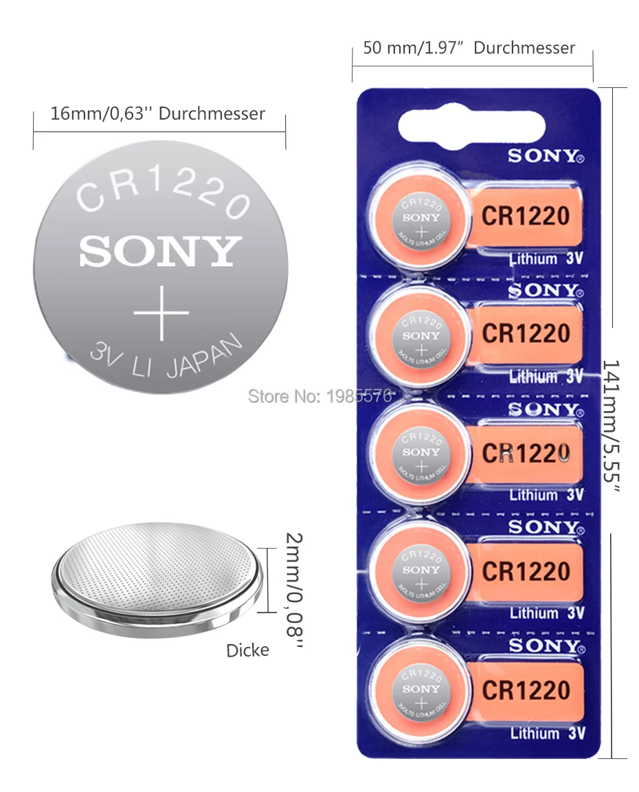 1 шт. для Sony CR1220 CR 1220 литий ионный аккумулятор DL1220 BR1220 ECR1220 LM1220 L04 5012LC сменная Кнопка