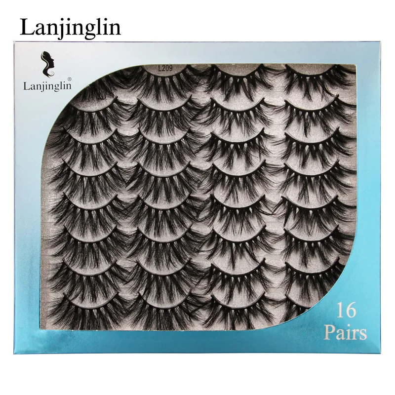 

LANJINGLIN 3/5/16 Pairs Multipack Mink Eyelashes Set False Lashes Makeup 3D Mink Lashes False Eyelash Extension Wholesale Lash