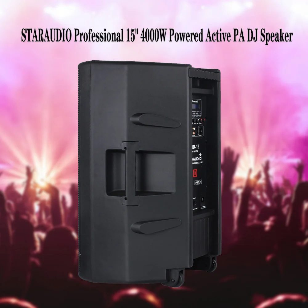 

STARAUDIO Professional 2Pcs 15 Inch 4000W PA Powered DJ Active Bluetooth Speakers System Stage KTV Party Audio Speakers SHD-15