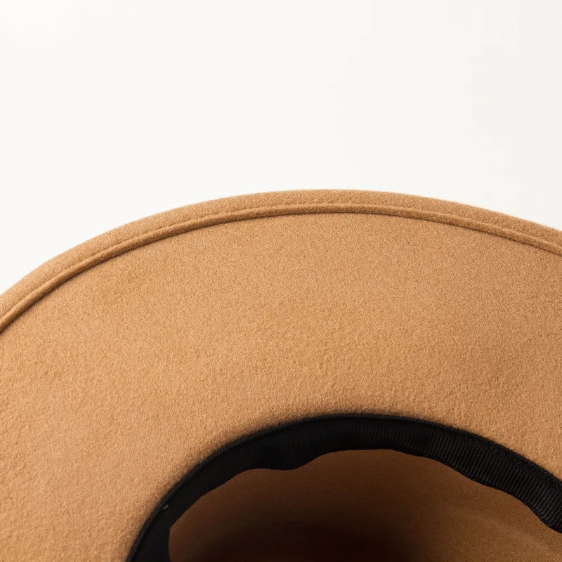 Autumn Winter Fashion wool Embroidery decorative ribbon Wide Jazz Shopping Tourist Style Felt Fedoras Hats for Women Men