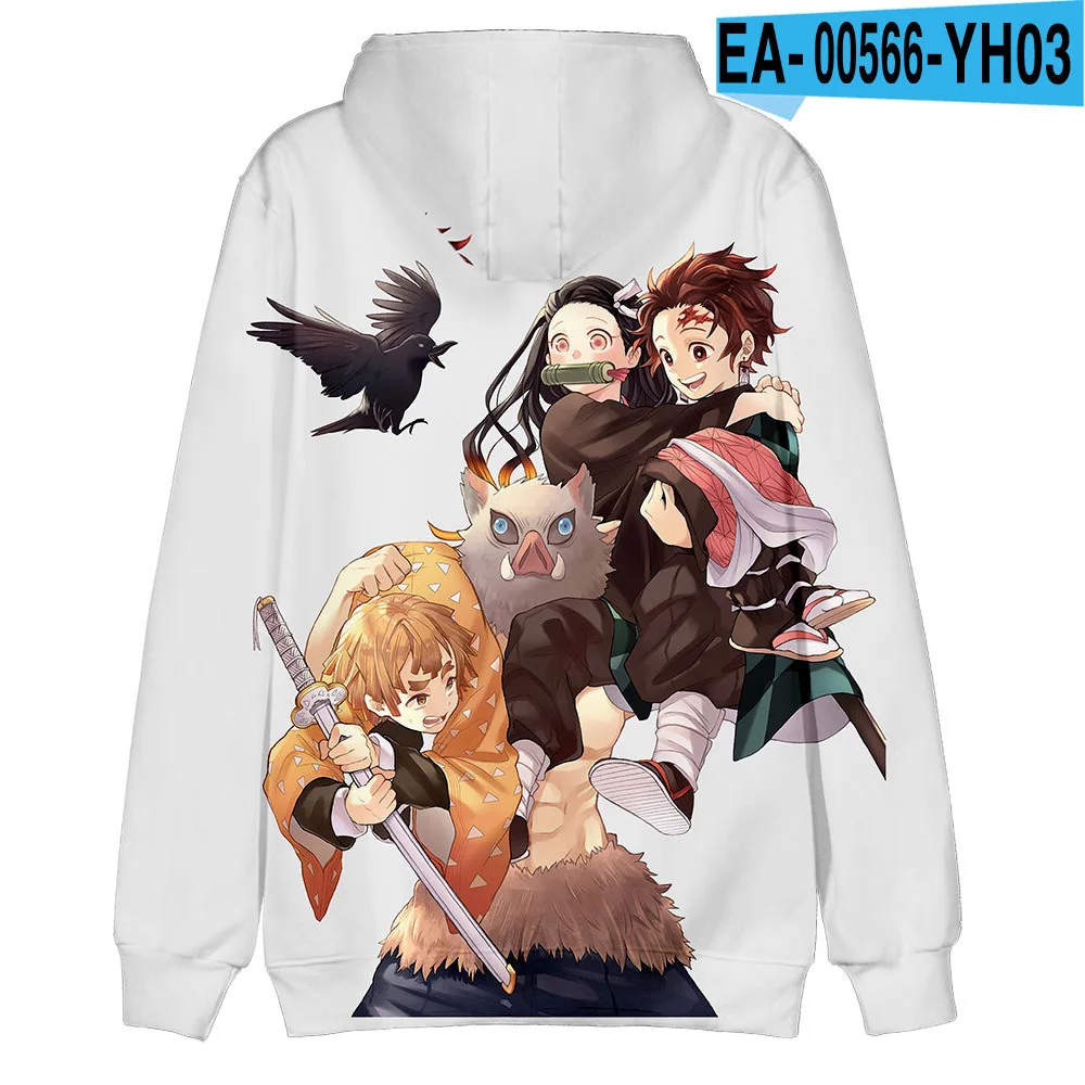 

Толстовка для мужчин и женщин, Свитшот в стиле хип-хоп с рисунком аниме, рассекающий демонов, 3D уличная одежда, в стиле Харадзюку