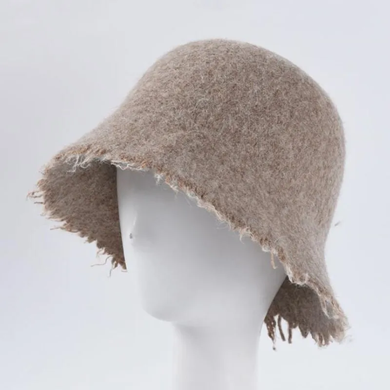 SILOQIN Trend Autumn Winter Fashion Wool Bucket Hat Elegant Women's Retro Sombrero Thermal Leisure Brands Hats Panama Ladies Cap