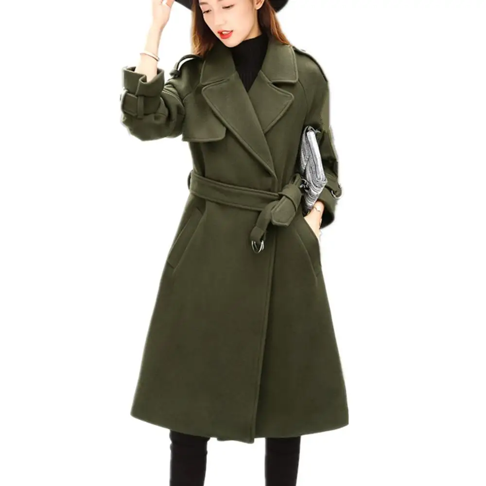 

Lisa Colly New Fashion Women Woolen Coat Slim Double Breasted Overcoat Winter Coat Jacket Long Outerwear Women Warm Wool Coat