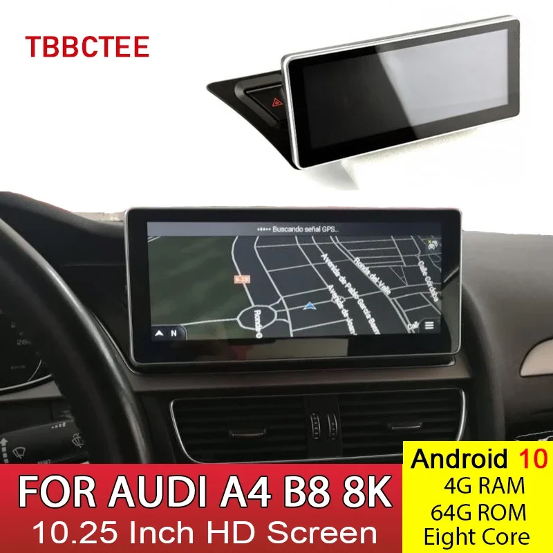 

Для Audi A4 A5 B8 8K 2008 ~ 2016 Android 10 беспроводной CarPlay 4 + 64 ГБ Автомобильный мультимедийный плеер MMI 2G 3G GPS навигация Сенсорный экран