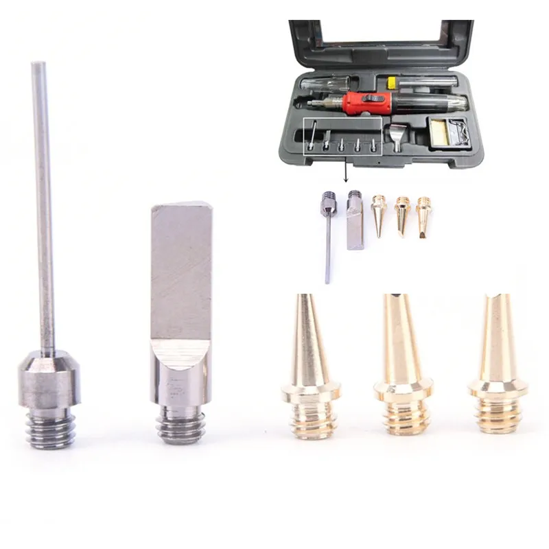 

5Pcs/Set Fit for HS-1115K Ignition Butane Soldering Iron tip Self-Ignition Gas Soldering Iron Cordless Welding Torch Kit Tool