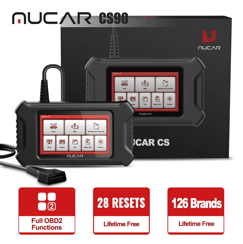 

Диагностический сканер MUCAR CS90 OBD2, профессиональный инструмент для считывания кодов с функцией OBD2, с 28 режимами