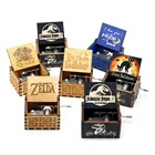 Музыкальная Шкатулка из дерева с ручкой и резьбой по анонимности, Музыкальная Шкатулка для парка Юрского периода, Музыкальная Шкатулка Digimon 50 стилей, музыкальный подарок для детей