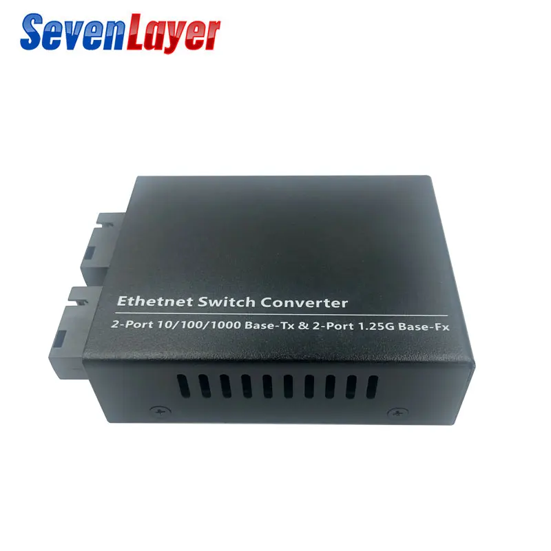 Волоконный коммутатор 10/100/1000 м 2 RJ45 UTP SC волоконный гигабитный