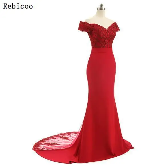 Красный Длинные Макси платья Robe De Soiree бордовые вечерние платья для выпускного вечера настоящая Русалка Вечерние платья Длинные vestido de festa - Цвет: Красный