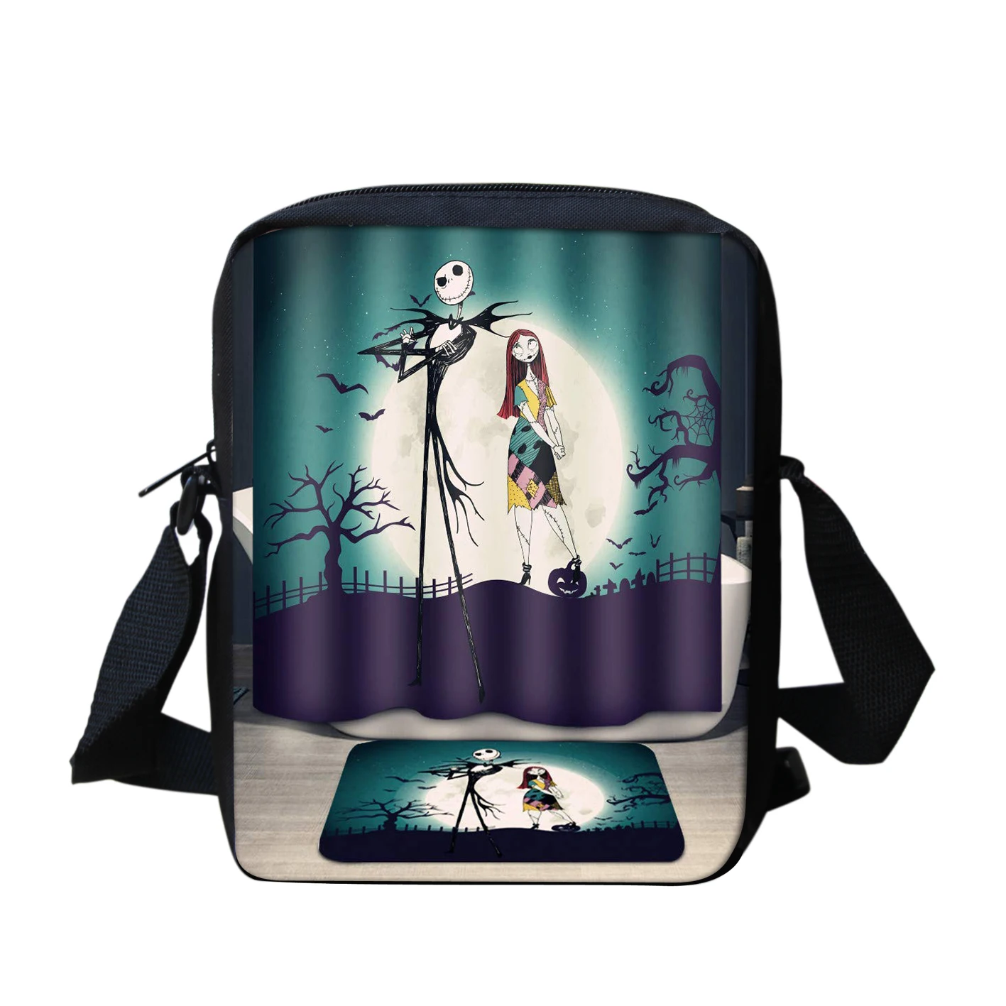 FORUDESIGNS/сумка-мессенджер с принтом Jack Skellington, Кошмар перед Рождеством, сумки через плечо, женская сумка, сумки на плечо, набор - Цвет: QE241E