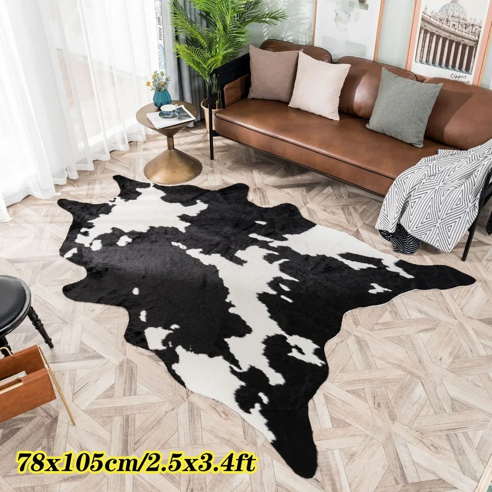 2020 new animal printed Rug Cow Leopard Tiger Printed Cowhide faux skin leather NonSlip Antiskid Mat tiger zebra panda Carpet