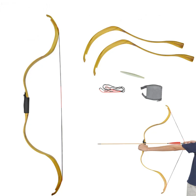 Традиционный лук 25 фунтов для стрельбы из лука мощный Рекурсивный с 6 стрелами