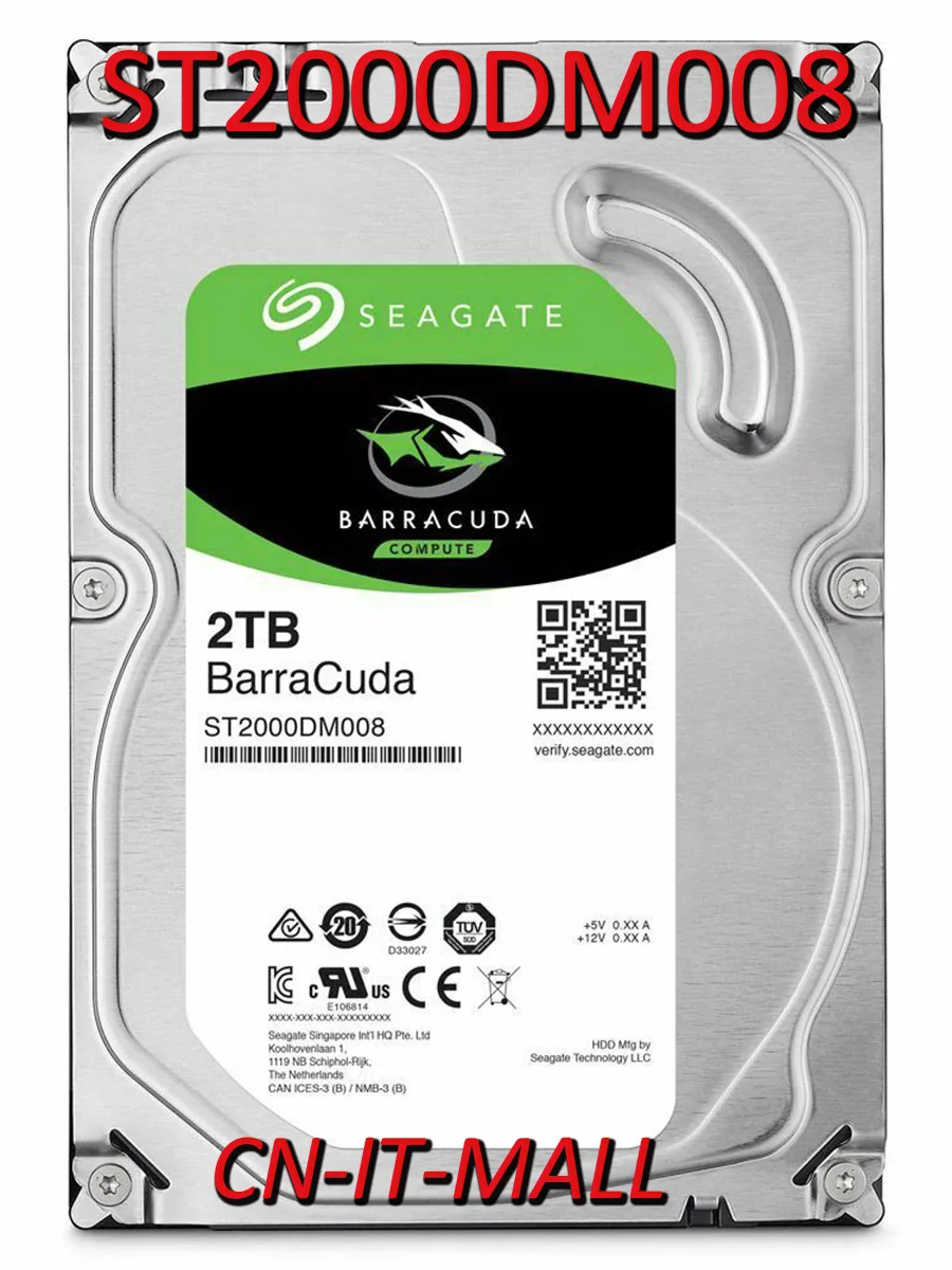 

Seagate BarraCuda ST2000DM008 2TB 7200 RPM 256MB Cache SATA 6.0Gb/s 3.5" Hard Drive