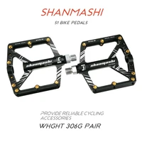 bicycle pedals 4 bearings wide non slip aviation cnc aluminum alloy bike pedal ultra thin design mtb pedal with shackles 1pair