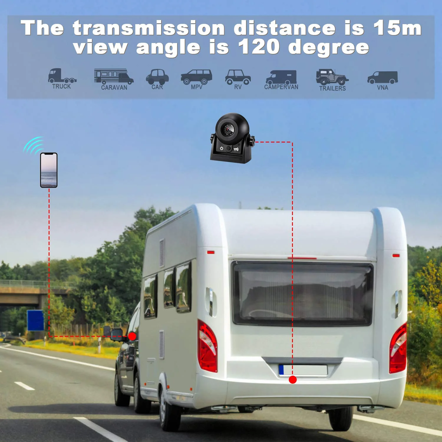 구매 무선 백업 대시 캠, 와이파이 반전 카메라, 전화 마그네틱 후면보기 주차 카메라, 자동차 트레일러 트럭, RVs