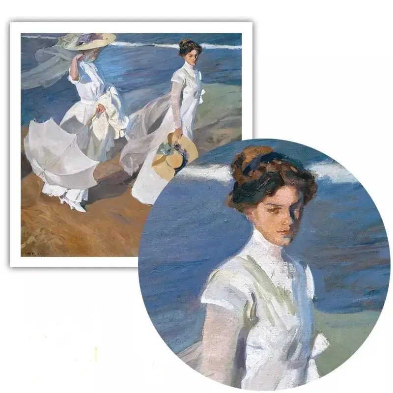 

Nordic Impressionism Oil Painting Poster Painter Joaquin Sorolla Girl by the Sea Canvas Painting Home Living Room Bedroom Aisle