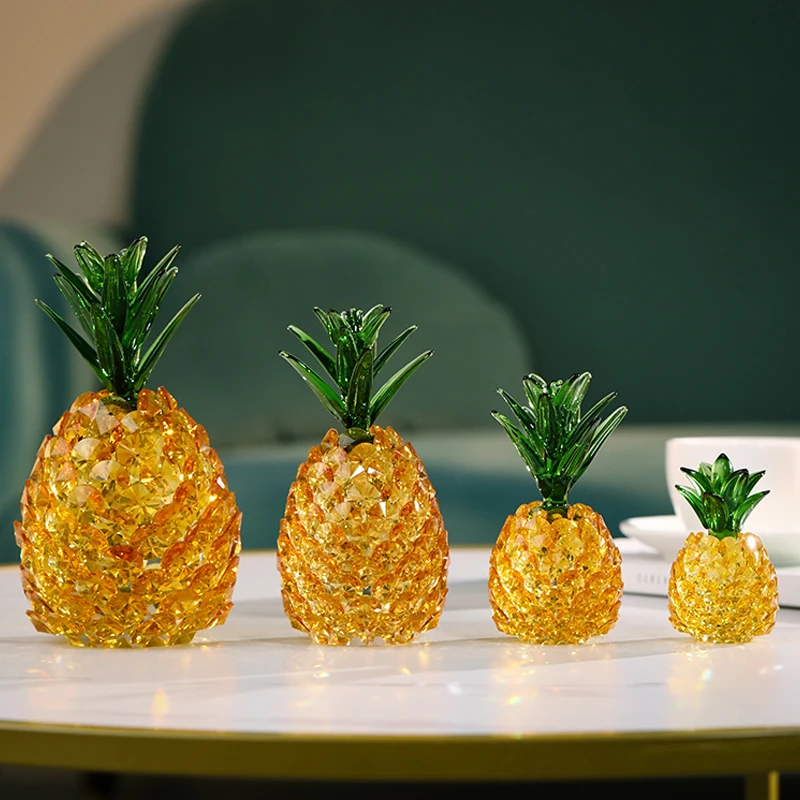 

Home Decor Crystal Pineapple Crafts Handicraft Plant Fruit Figurine Ornament Home Decoration Wedding Souvenir Gifts Decoration