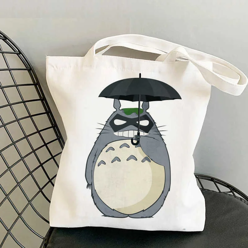 

Totoro shopping bag bolsas de tela cotton canvas shopper handbag tote bag sacola boodschappentas sac cabas bolsa compra grab