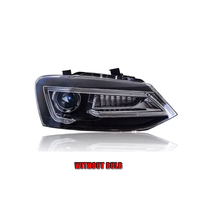 without bulb 2 шт. автомобильный стиль светодиодный фары для VW Polo 2011- для VW Polo фара Объектив двойной луч H7 HID Xenon bi xenon объектив - Цвет: without bulb