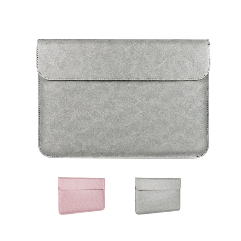 

Laptop Sleeve Waterproof Soft PU Leather Tablet Case For Macbook Huawei Pro Portable Mouse Pad Business Casual Notebook Cover