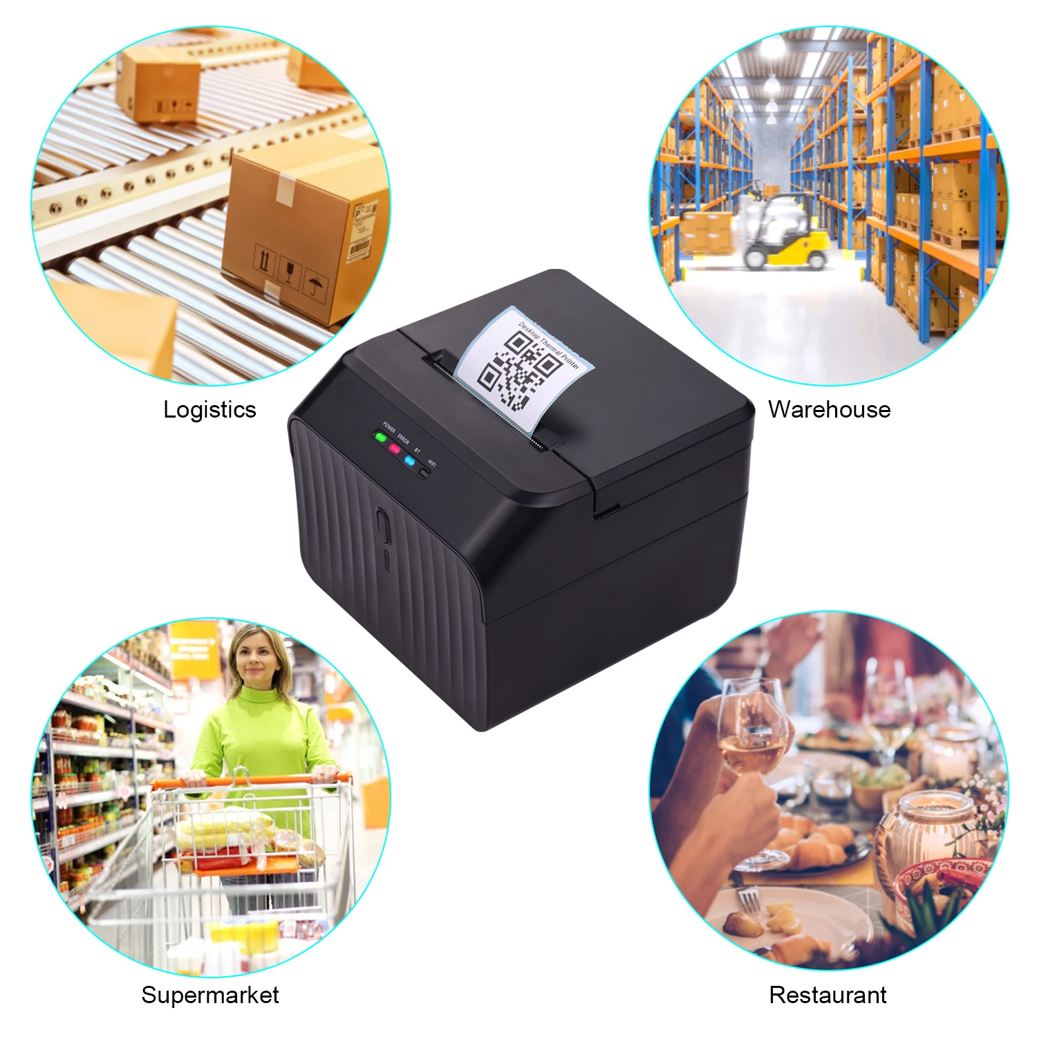 Aibecy 58 мм настольный Термопринтер для этикеток проводной принтер штрих-кодов USB