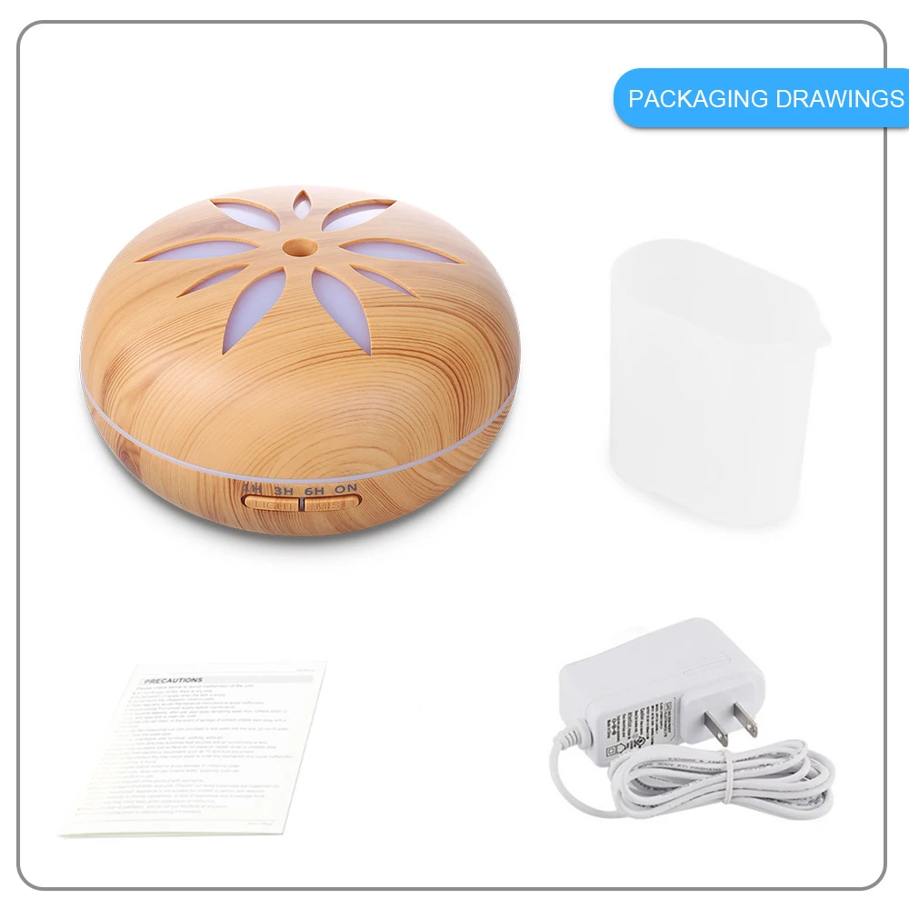 

500ml creative flower petal humidifier 12W ultrasonic aroma diffuser household air purifier 7 color led gradient air freshener