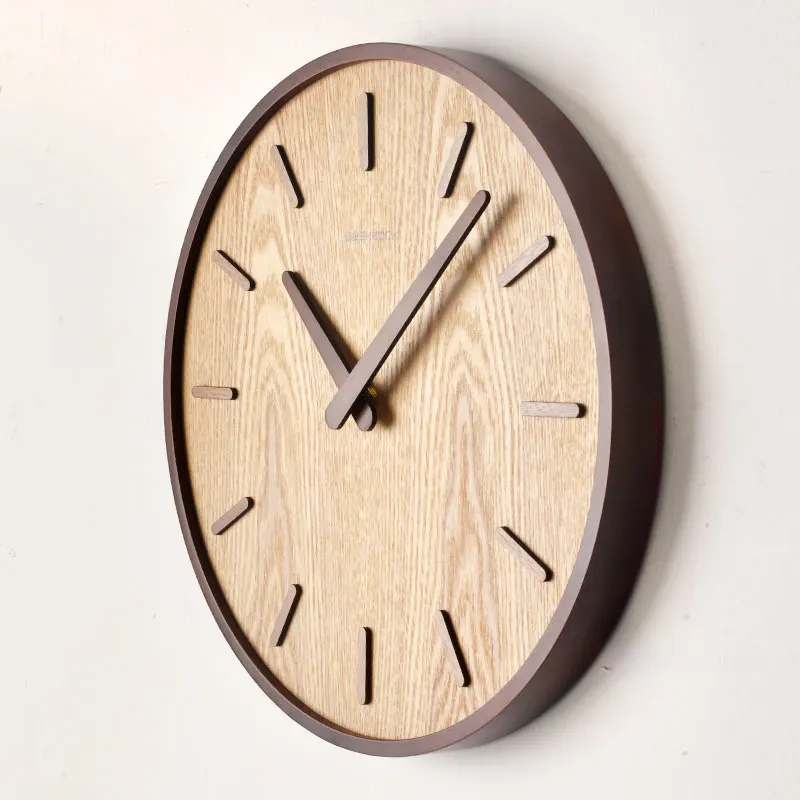 3d настенные большие деревянные часы 14 дюймовые новые китайские ореховые