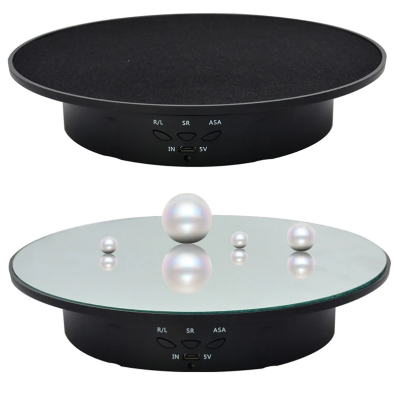 

3 Speeds 20cm Intelligent Electric Rotating Display Stand Mirror Turntable Jewelry Holder Battery/USB Power Drop Shipping