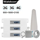 Трехдиапазонный сотовый ретранслятор Walokcon 90018002100 GSM DCS WCDMA 2G 3G 4G LTE усилитель сигнала Band 1 4G комплект усилителя сотового телефона