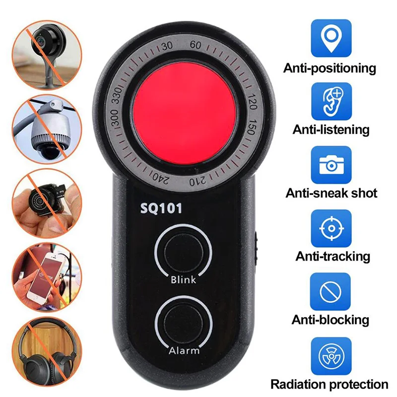 3 in 1 Portable Pocket Size Tiny Camera Finder Mini Camera Laser Detector Anti-lost Alarm for Personal Privacy & Property Safety